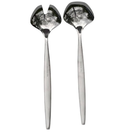MCM Stainless Steel Salad Serving Set 2-Piece Fork & Spoon Japan - Picture 2 of 4